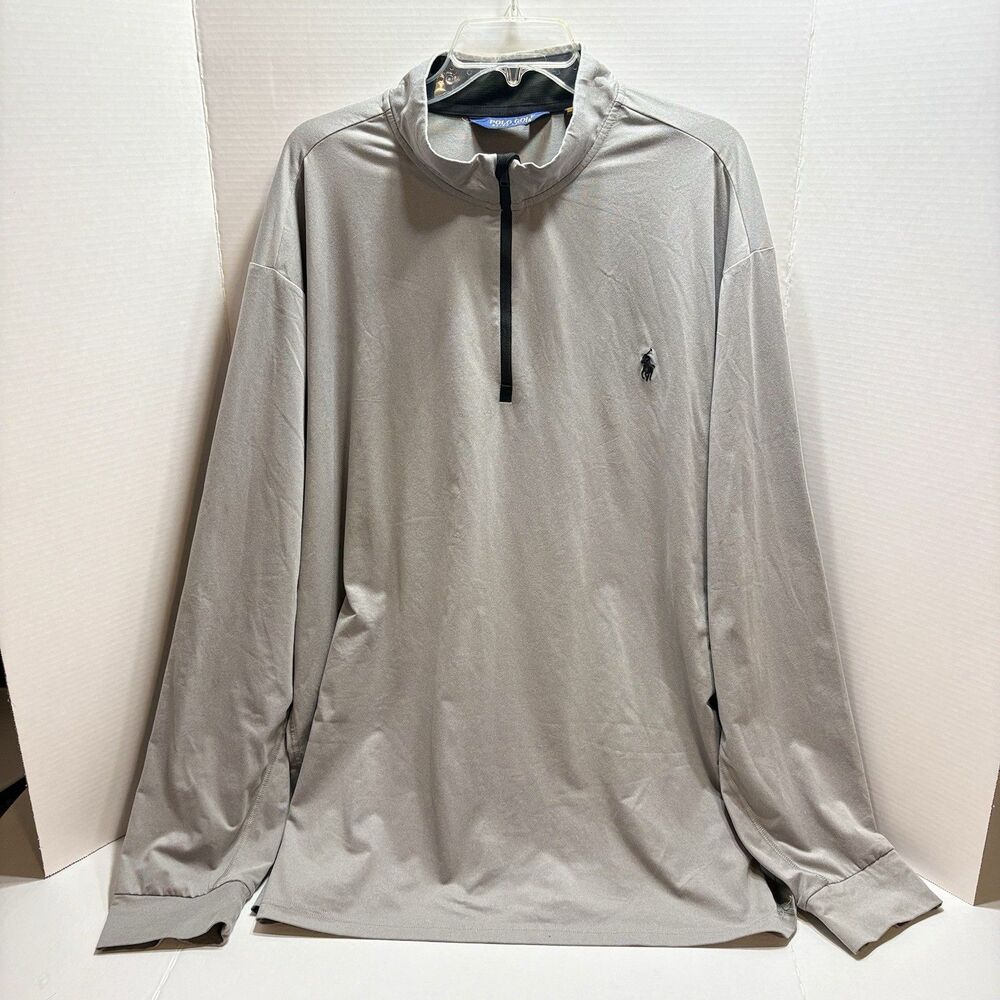 POLO GOLF Ralph Lauren 1/4 Zip Pullover Jacket Grey Men's Size 2XLT Big & Tall